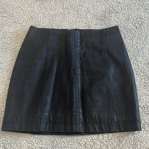 Free people black leather skirt
